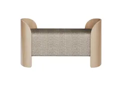 Банкетка Lagom 2 120 см (коричневый рогожка, натуральный дуб)