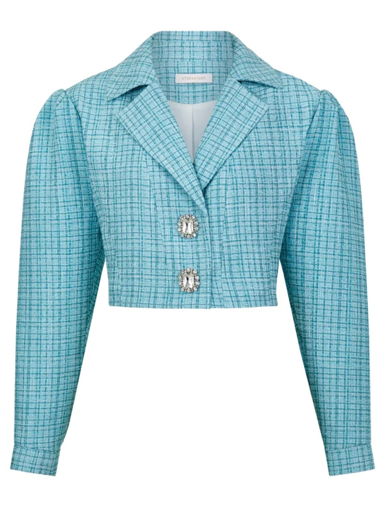 Жакет Queen из твида, бирюзовый
