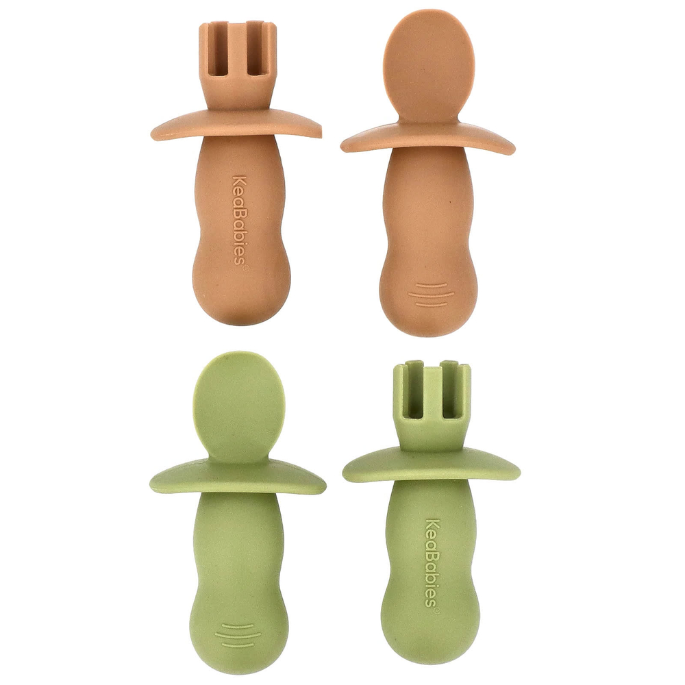 KeaBabies, Lil 'Prep, набор детских вилок и ложек, для детей от 6 месяцев, Desert``, 2 шт.