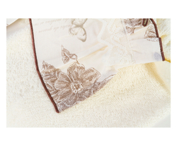 Полотенце махровое 60х110 Old Florence Амели коричневое Италия детали