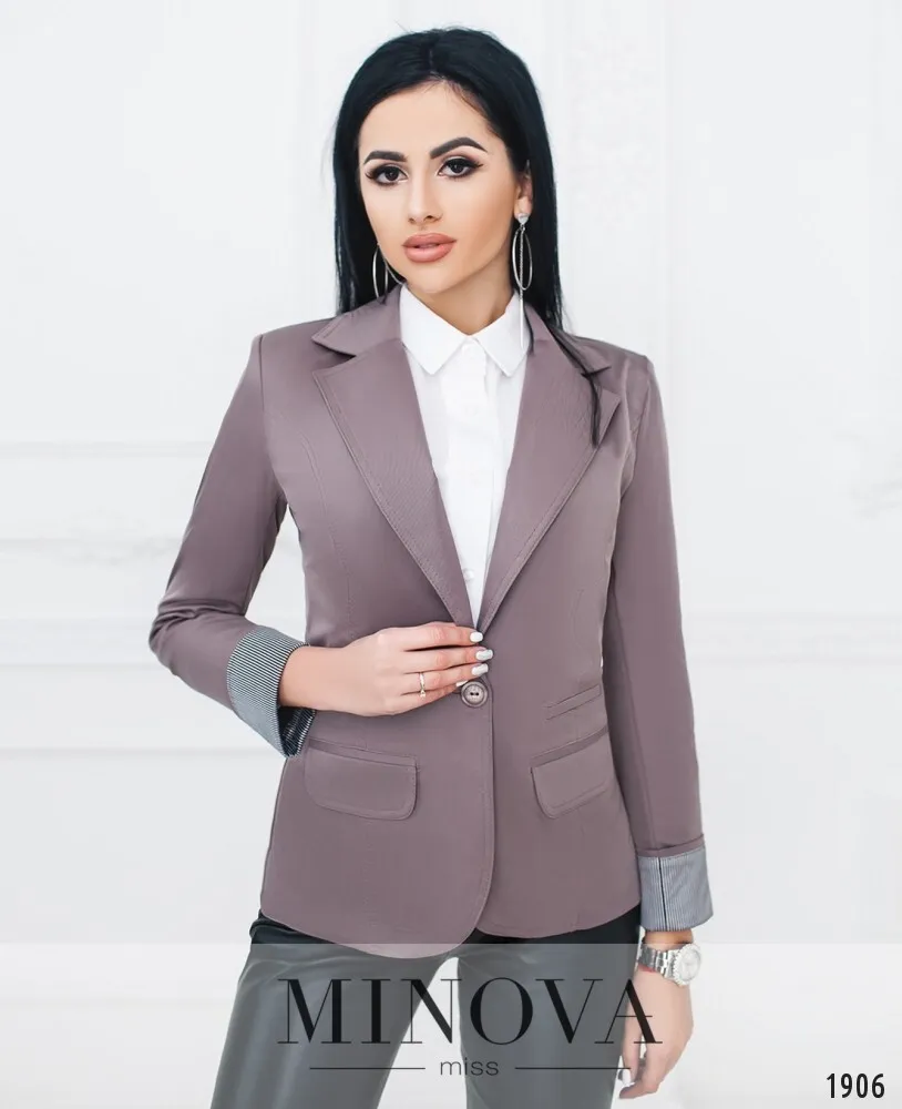 Пиджак 1001-кофейно-лавандовый Minova