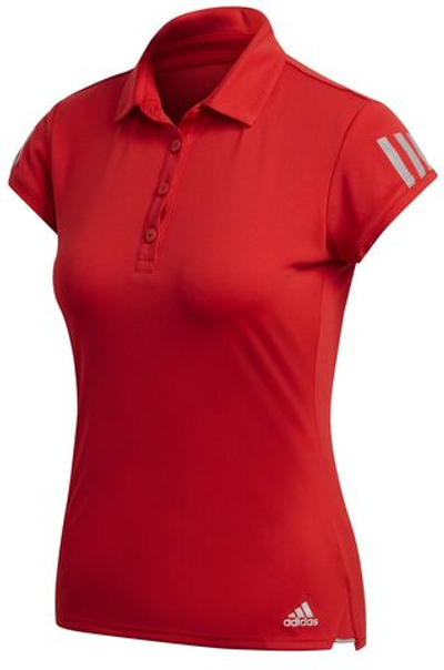 Женское поло Adidas W Club 3 Stripes Polo - scarlet