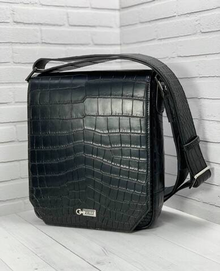 Сумка-мессенджер Zilli из кожи крокодила