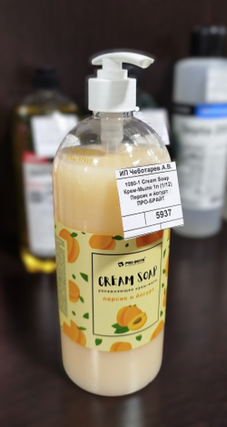 1080-1 Cream Soap Крем-Мыло 1л (1/12) Персик и йогурт ПРО-БРАЙТ