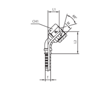 Фитинг DN 20 DKM (Г) 30x1.5 (45) (штифтованная гайка, o-ring)