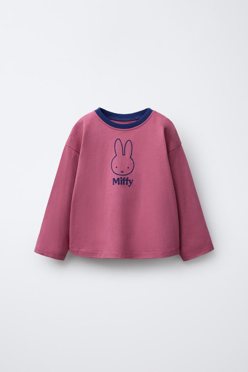 ZARA ФУТБОЛКА С ПРИНТОМ MIFFY™ MERCIS BV © И КОНТРАСТНЫМИ ВСТАВКАМИ, ТЕМНО-РОЗОВЫЙ