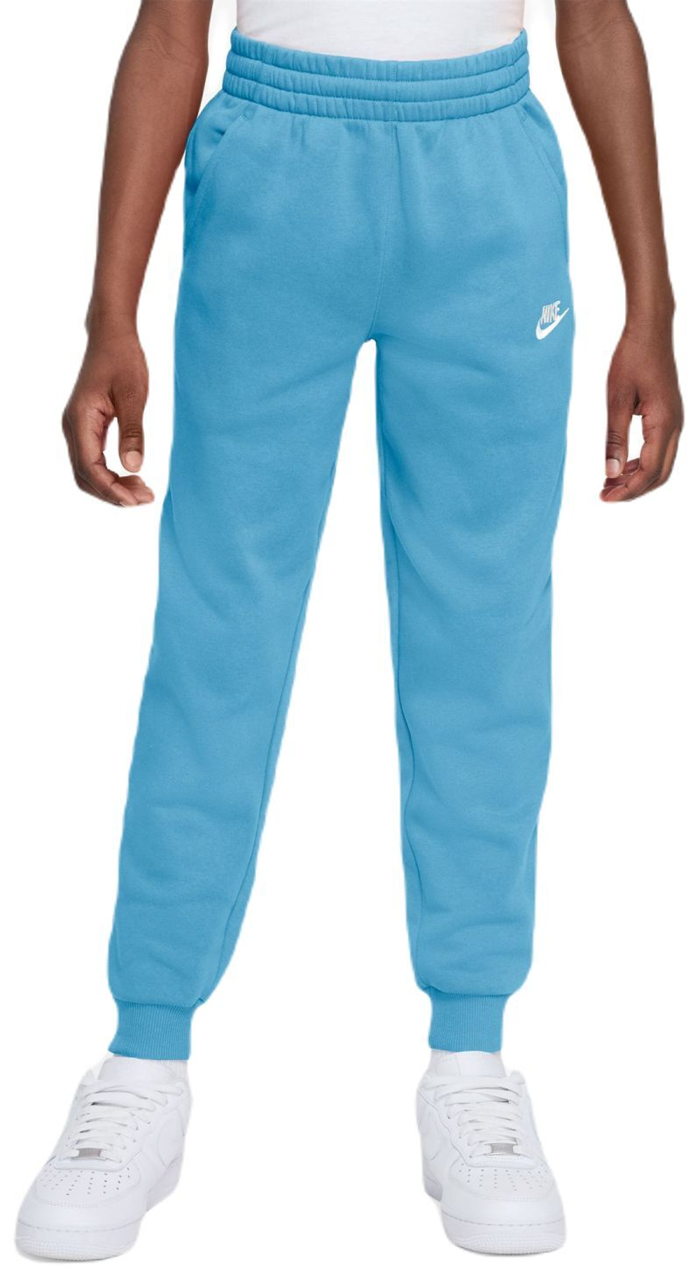 Штаны для девочки теннисные Nike Kids Club Fleece Jogger - aquarius blue/white