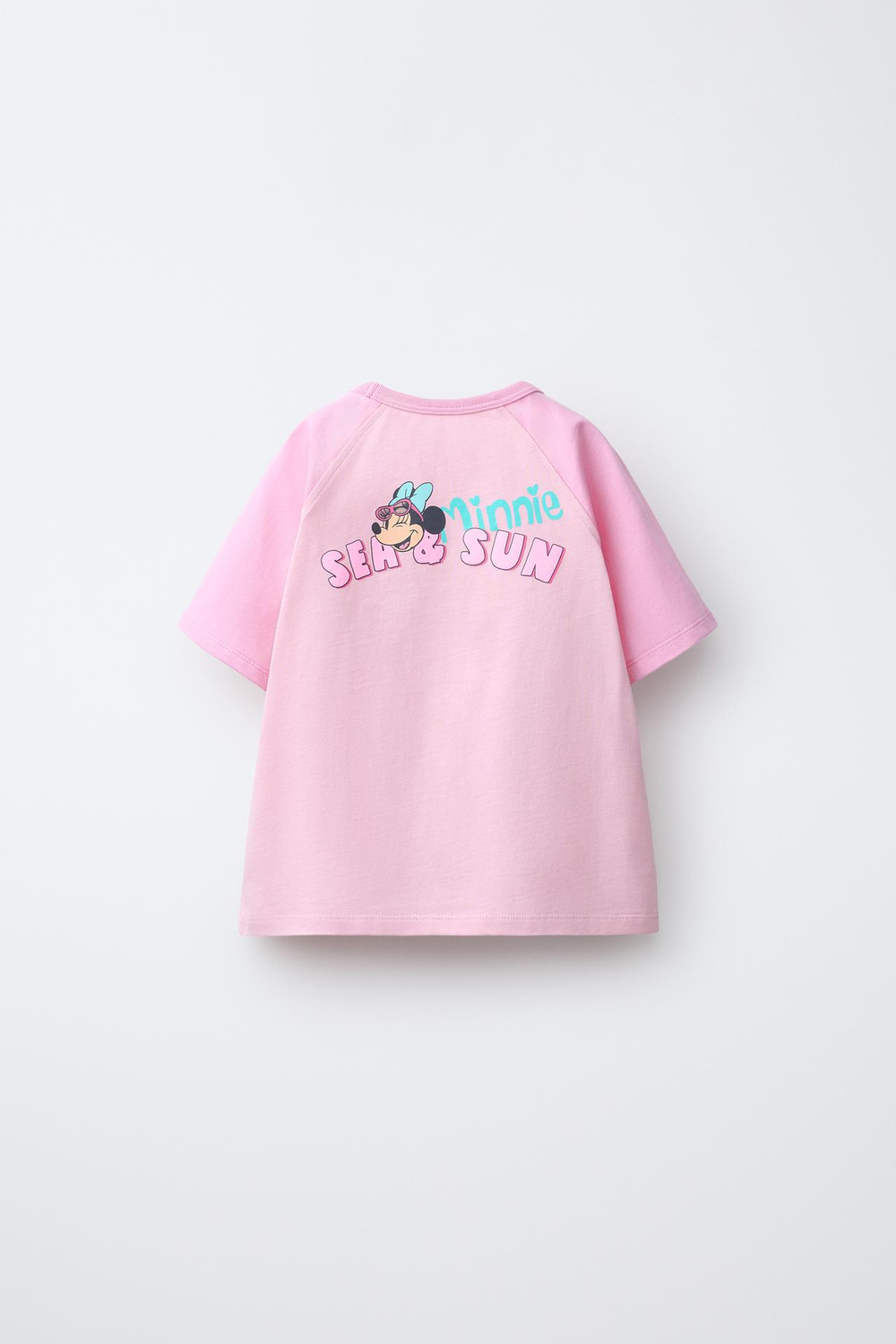 ZARA ФУТБОЛКА С РУКАВАМИ РЕГЛАН MINNIE MOUSE © DISNEY, РОЗОВЫЙ