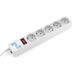 Сетевой фильтр 5 гн, 1.9 м, 3х0.75 мм², с/з, 2.2 кВт, Power Cube, 330019