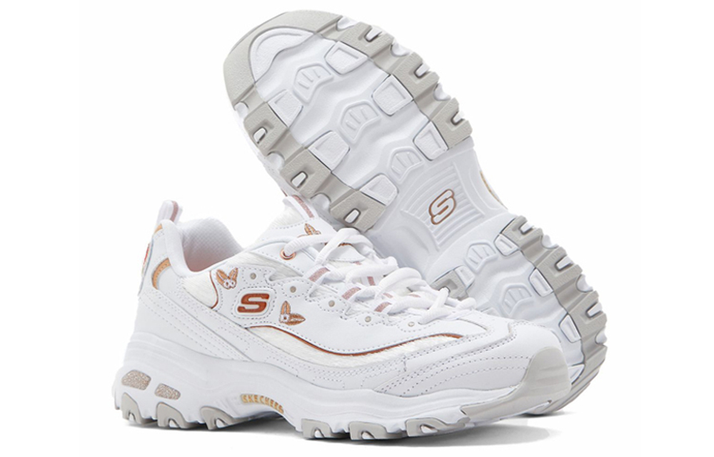 Skechers D'LITES 1 wear-resistant low-cut daddy shoes women's white