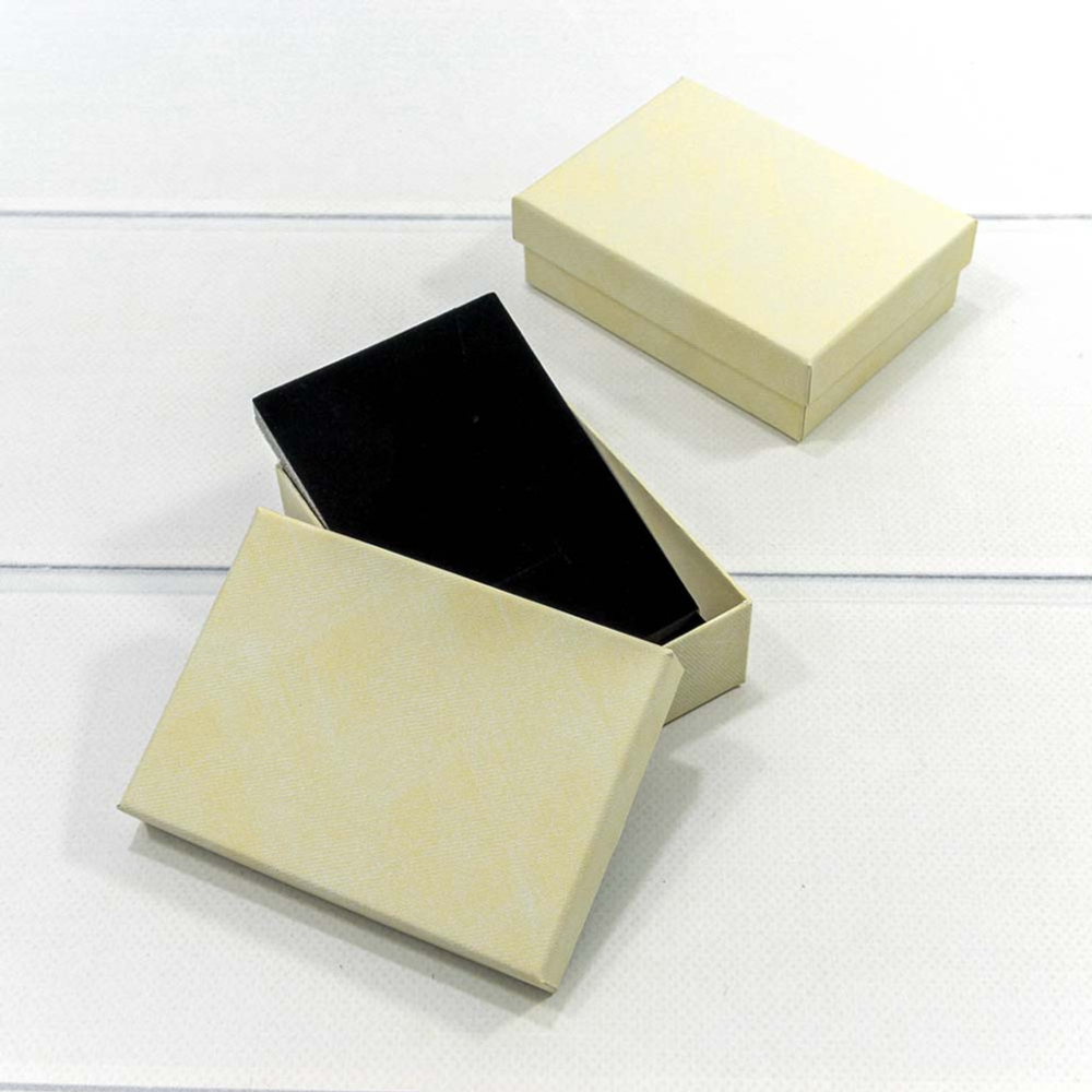 Коробка Ювелирная 11х8х3.4 см Набор 2 шт (Бежевый)