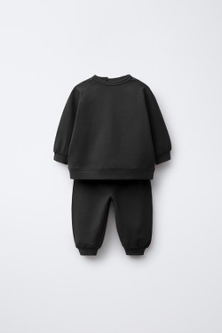 ZARA КОМПЛЕКТ: ТОЛСТОВКА И БРЮКИ-ДЖОГГЕРЫ, ЧЕРНЫЙ