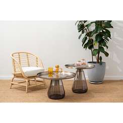 Журнальный столик Dahl Ø70 см, матовый хром/серый