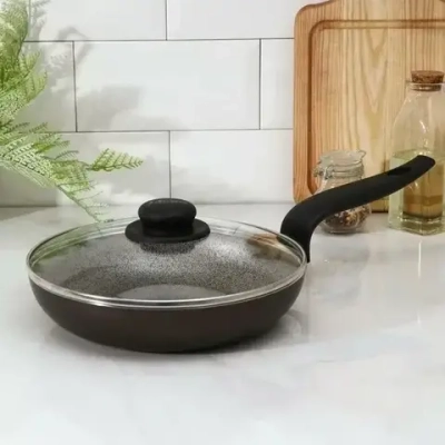 Сковорода глубокая 26см «Merletto» со стеклянной крышкой JMr-126-11