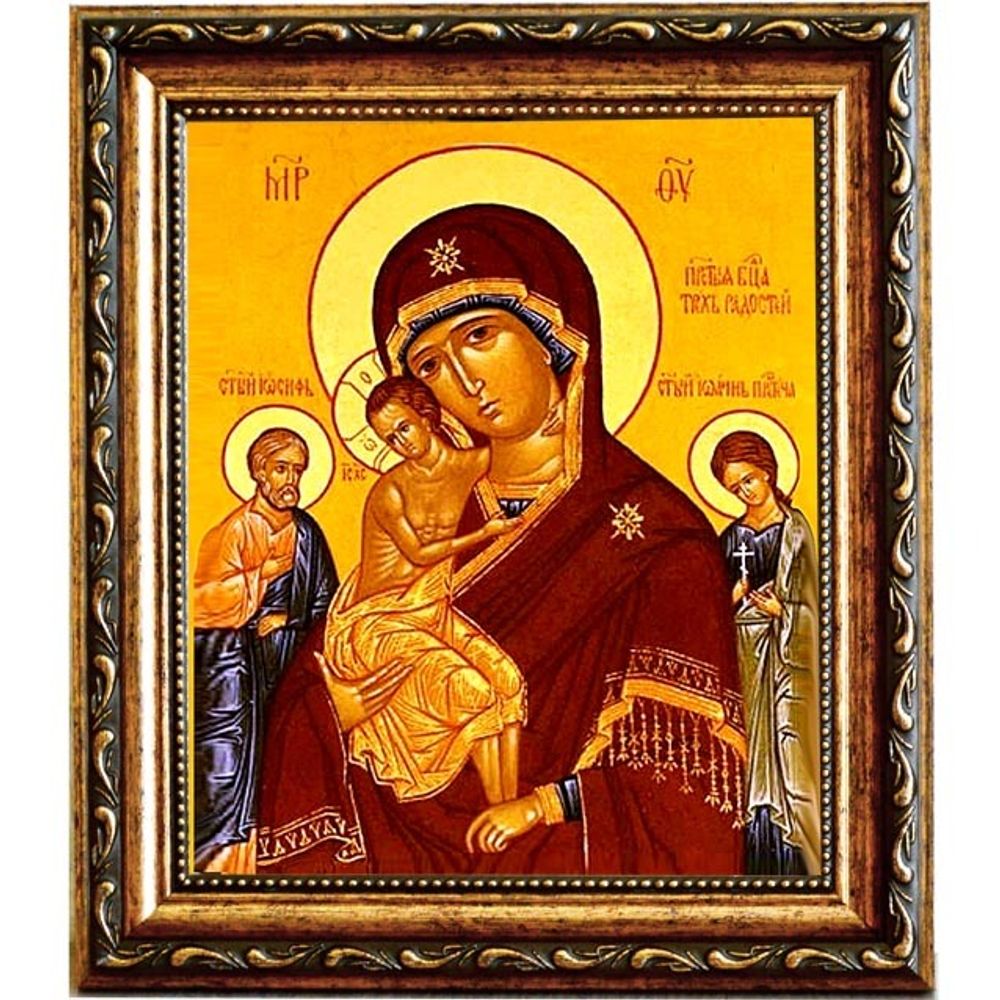 Икона Божьей Матери "Трех Радостей" на холсте.