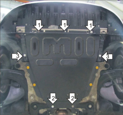 Усиленная защита Motodor картера двигателя, кпп. 2 мм, сталь. для Renault Fluence 2010-2012,Renault Scénic III 2012-2016,Renault Grand Scénic III 2009-2013,Renault Scénic III 2009-2012,Renault Fluence 2012-2018,Renault Megane III 2008-2013,Renault Megane III 2013-2016,Renault Grand Scénic III 2013-2017 арт.71721