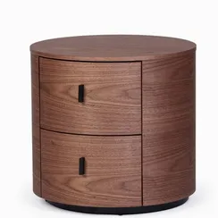 Прикроватная тумба Berta с 2 ящиками, шпон ореха