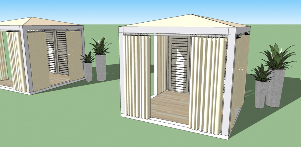 Пляжный шатер с подиумом Tagliamento CM-07, белый