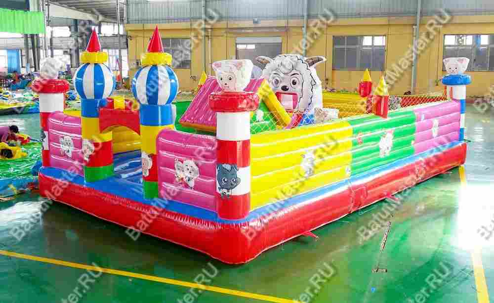 Надувной батут "Домик барашка", 8*5*3 м