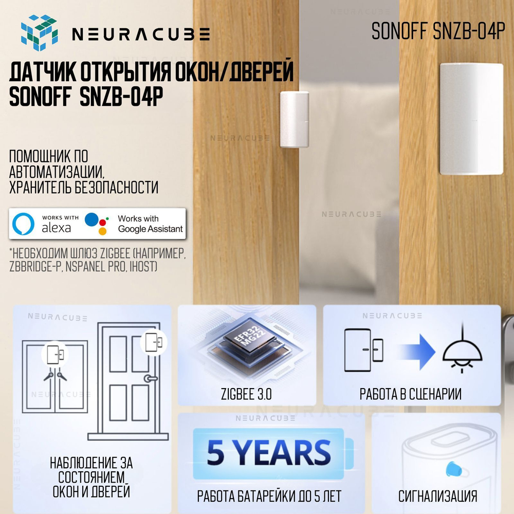 Zigbee Датчик открытия двери/окна Sonoff SNZB-04P