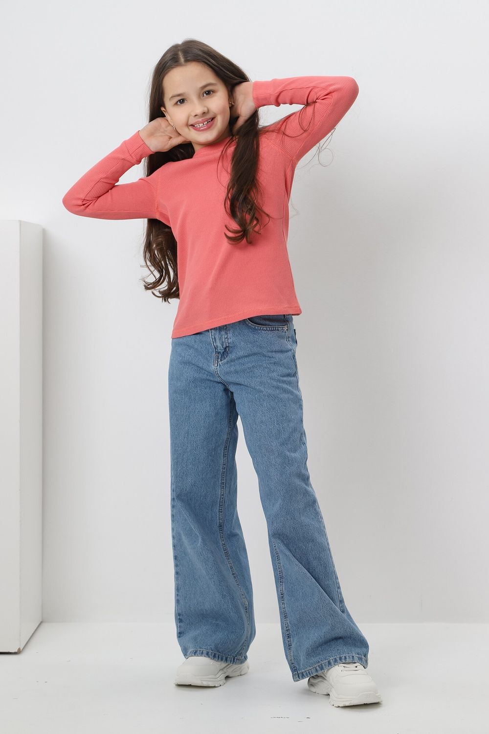 Джемпер для девочки Лонг-1 Виотекс КОРАЛЛОВЫЙ