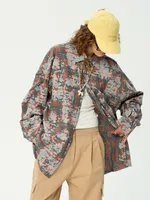 Купить Рубашка Kraizy Stripes Destroy серо-оранжевая Рубашка Kraizy Stripes Destroy серо-оранжевая