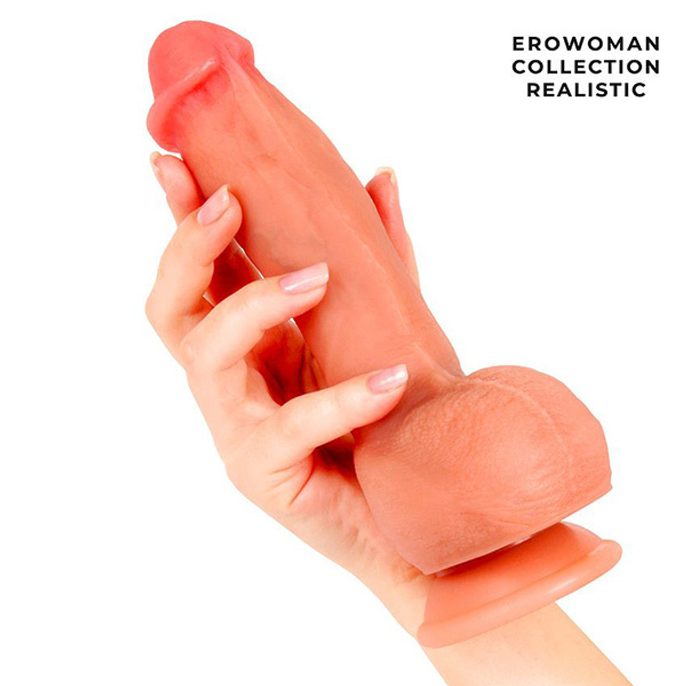 Телесный фаллоимитатор Страстный на присоске 14см Bior Toys Erowoman ER-30084