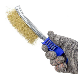 Щетка ручная по металлу с пластиковой ручкой Specos синяя