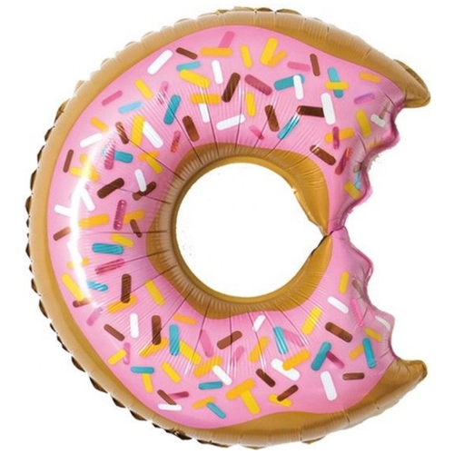 Шар Фольгированный "Пончик розовый" 28" с гелием