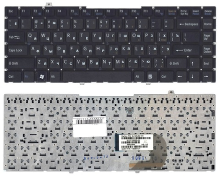 Клавиатура для ноутбука Sony Vaio VGN-FW, VGNFW Series (черная, без рамки)