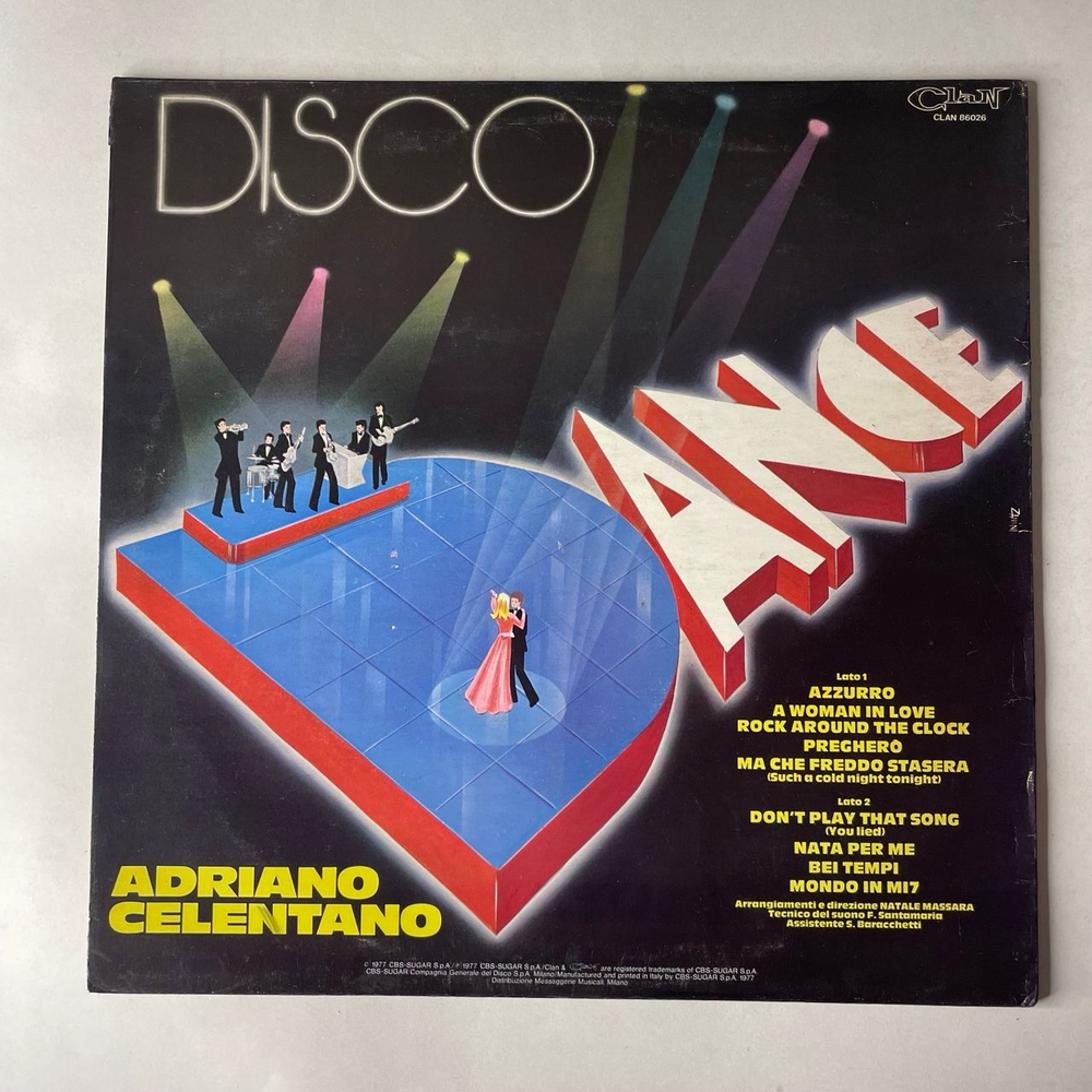 Винтажная виниловая пластинка LP Adriano Celentano Адриано Челентано, Disco Dance (Италия 1977)