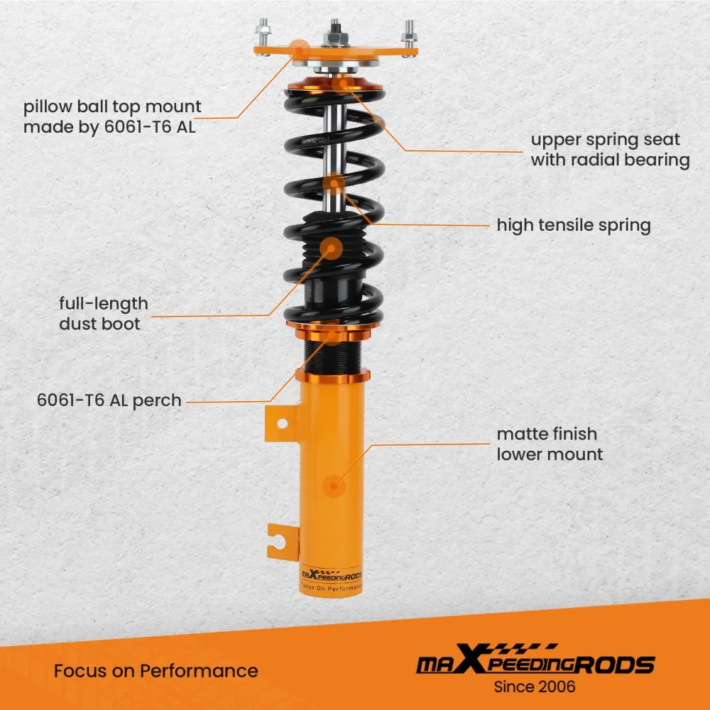 Комплект для автомобиля Volvo S70 / C70 / V70 1998-2001 Adj. Height Shock Absorbers Strut Coilovers Suspension Kits lowering kit