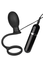 Стимулятор простаты с эрекционным кольцом Sens Ass Black & Red, (10 режимов) (Цвет: черный)