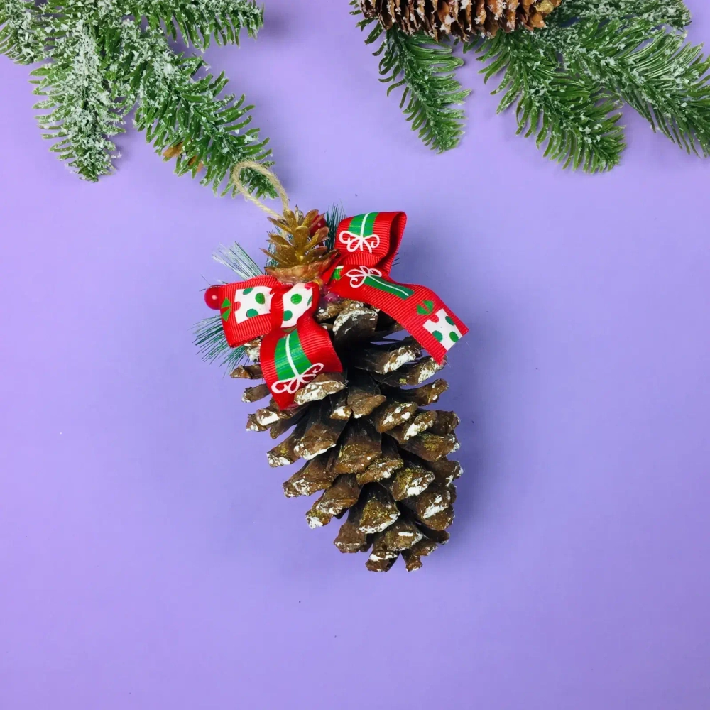 Украшение новогоднее «Шишка» 16*10 см, Белый иней