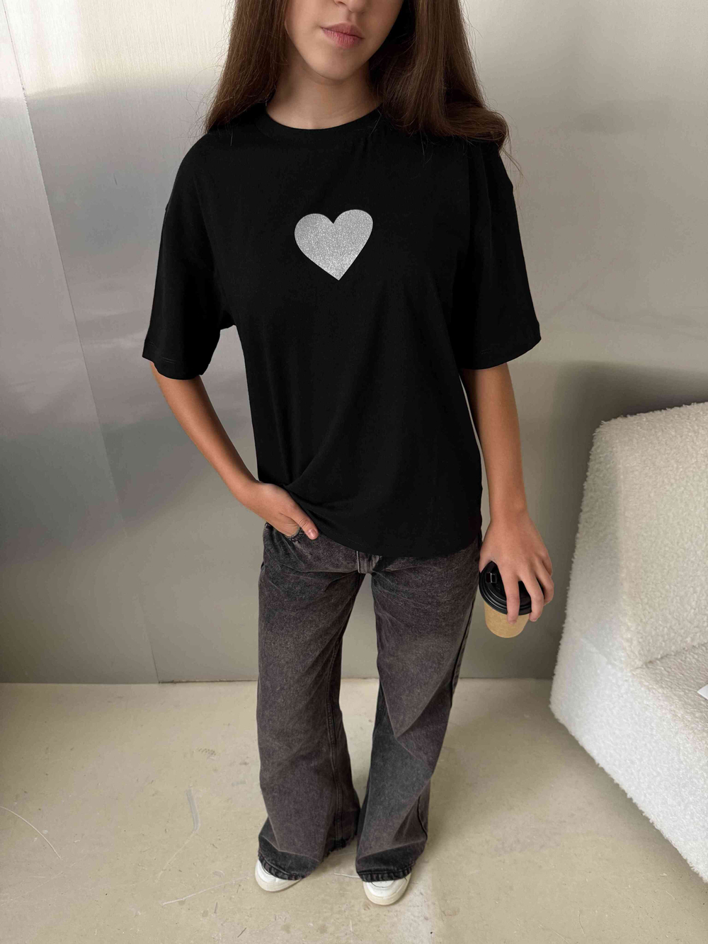 Футболка для девочки сердце