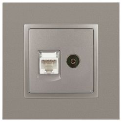 Розетка ЭРА Elegance 14-3110-16 RJ45+TV, титан