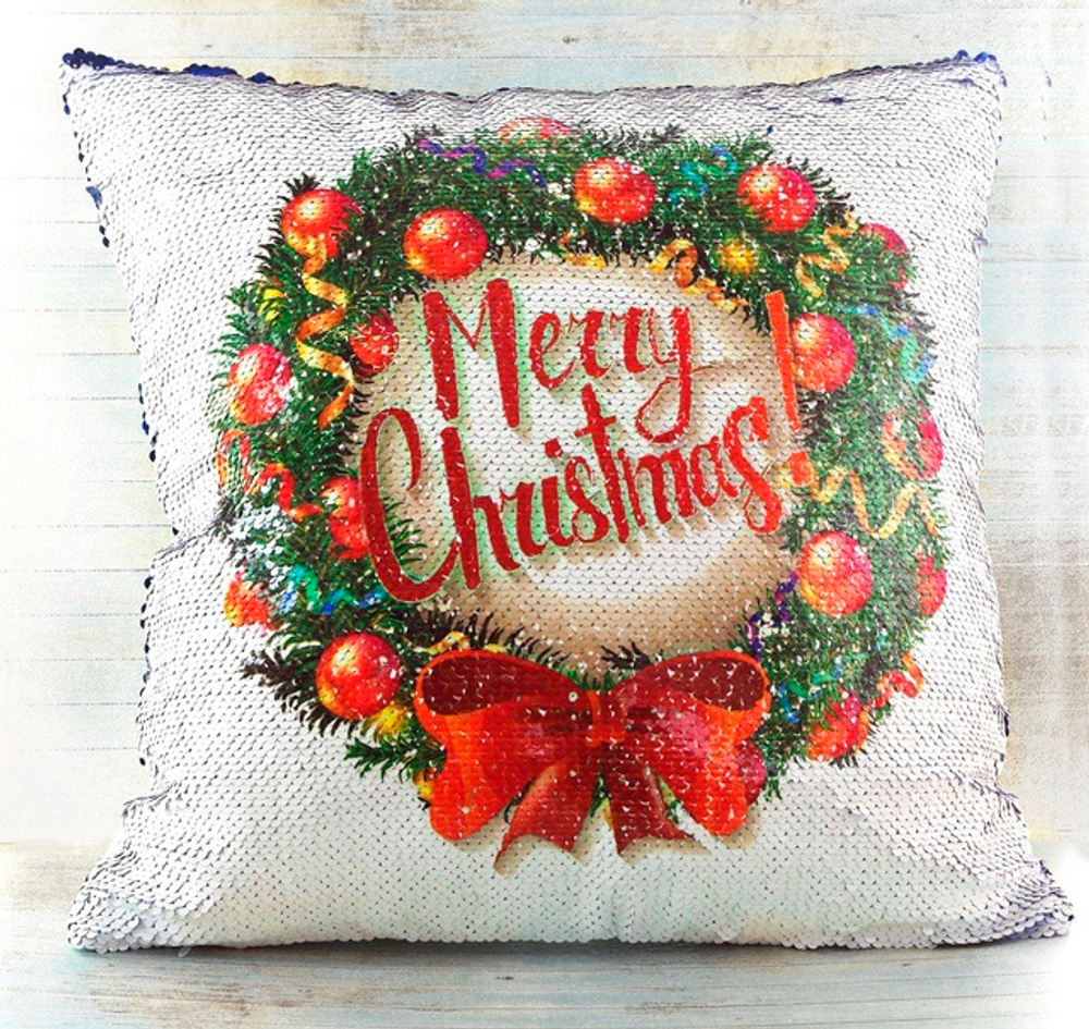 Подушка с пайетками