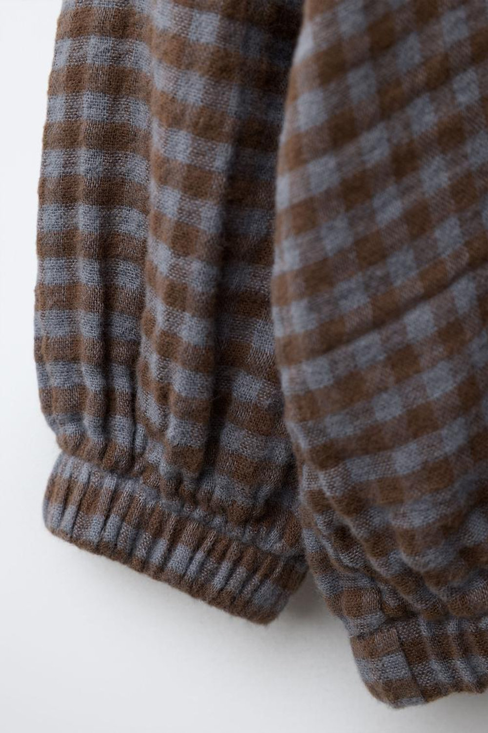 ZARA КУРТКА-РУБАШКА В КЛЕТКУ С КАПЮШОНОМ, КОРИЧНЕВЫЙ