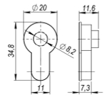 Вставка под шток ET.TANG.UNI (CYLINDER) SN-3 матовый никель