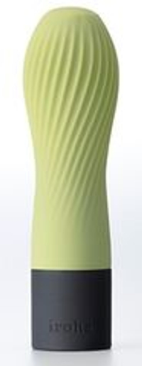 Салатовый рифленый мини-вибратор IROHA ZEN MATCHA - 12,7 см.