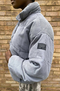 Вельвет СТЕГАНЫЙ с подкладом серый