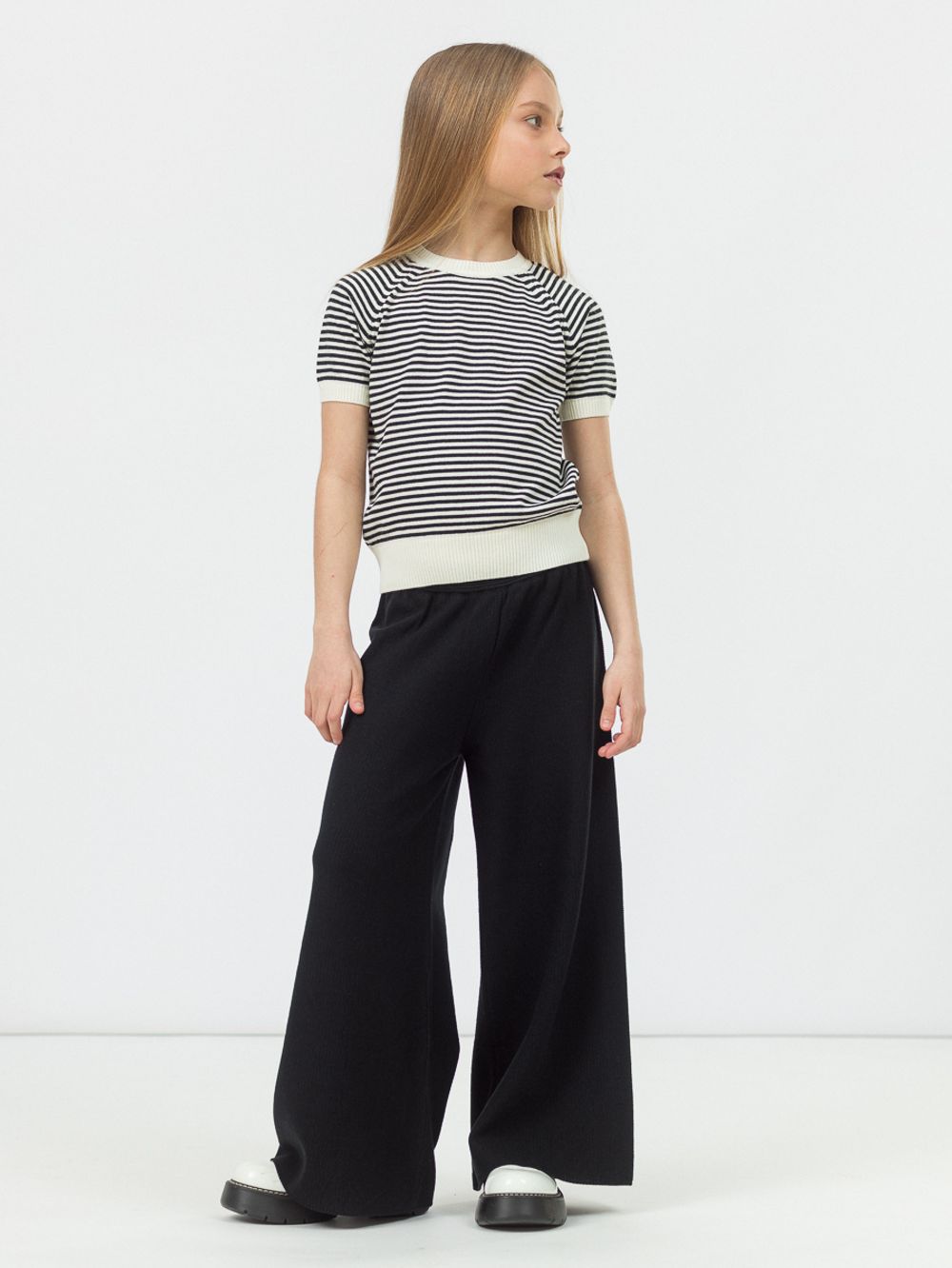 Брюки широкие для девочки AT991 черный