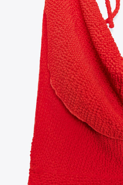 ZARA МНОГОСЛОЙНЫЙ ТОП, ЯРКИЙ КРАСНЫЙ