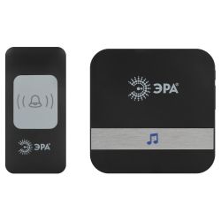 Звонок дверной ЭРА C94 беспроводной, от сети, черный, 52 мелодии