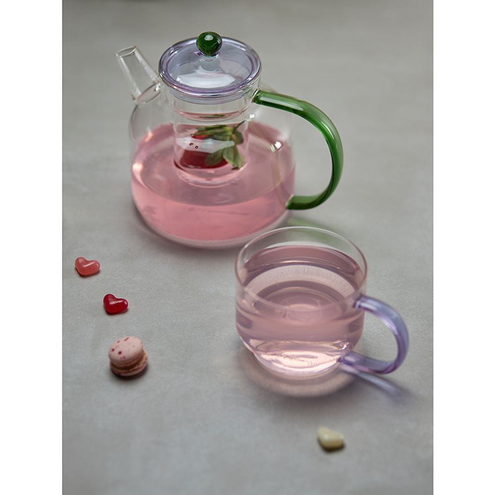 Набор кружек Orb, 400 мл, прозрачные/фиолетовые, 2 шт.