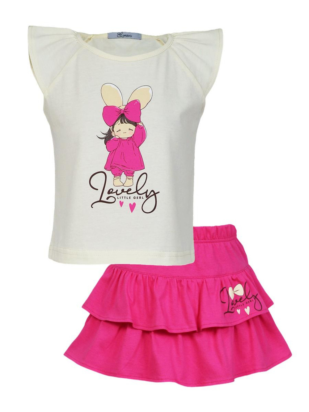 02-136-2 Комплект для девочки (фуфайка+ юбка)