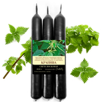 Свеча черная с крапивой на снятия негатива и защиту, 18х2 см