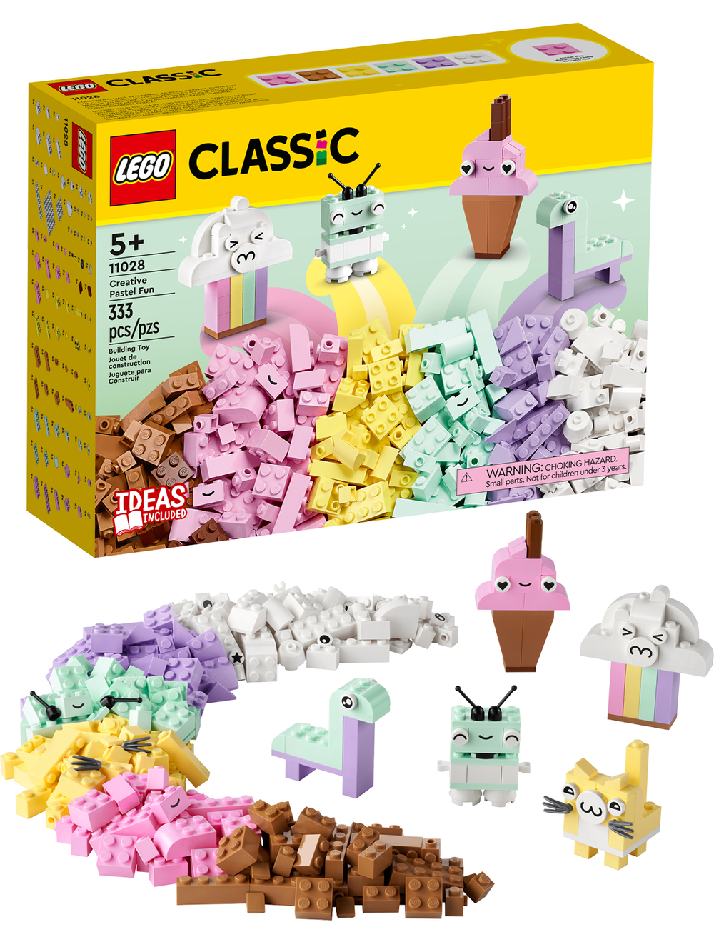 Конструктор Лего Классик Творческое пастельное веселье 11028 | LEGO Classic Creative Pastel Fun | набор 333 детали 5+