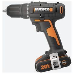 Дрель-шуруповерт аккумуляторная WORX WX108, 45Нм, 20В, 2Ач x2, ЗУ 2А, кейс