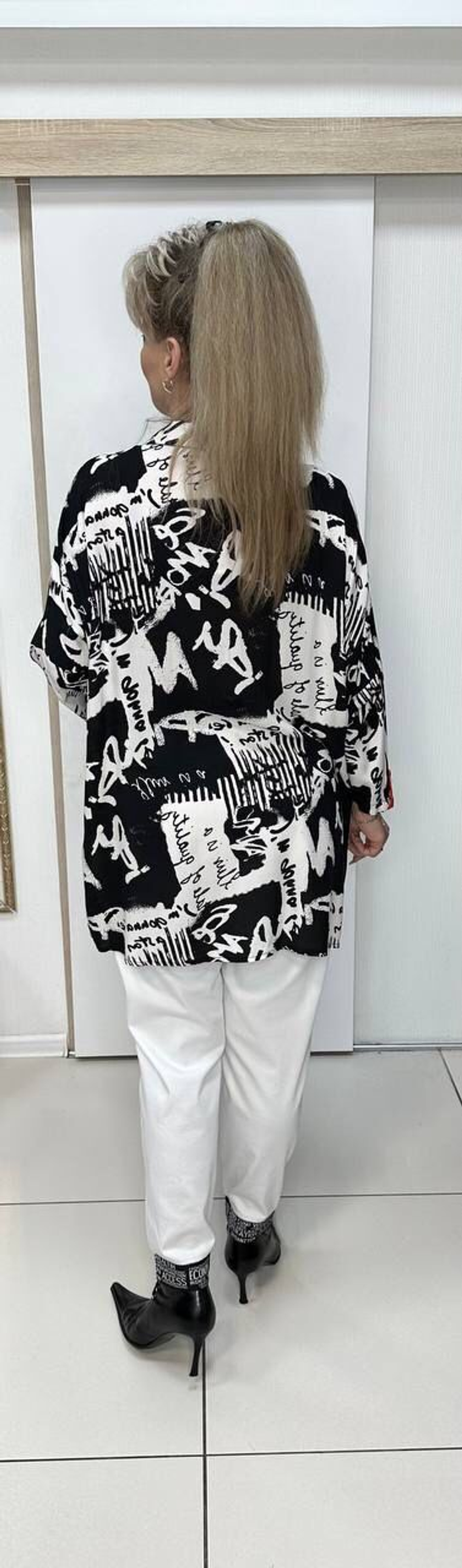 Туника-рубашка с красной отделкой